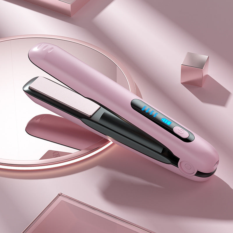 Portable Wireless Hair Straightener – 2-in-1 USB Curler