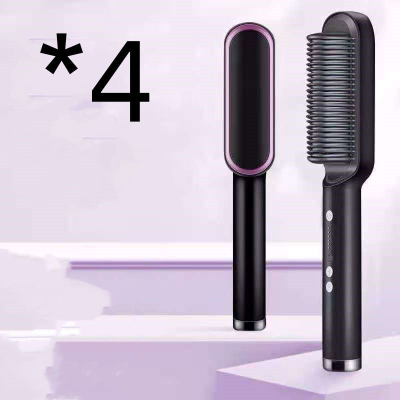 Dual-Purpose Hair Straightener & Curling Brush – Negative Ion Hot Comb