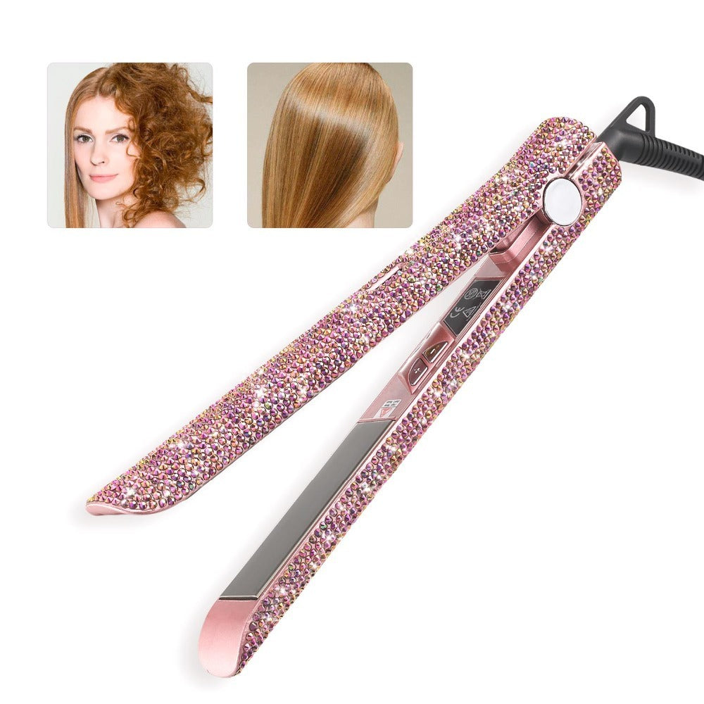 Professional Titanium Glitter Hair Straightener – Diamond Crystal Flat Iron