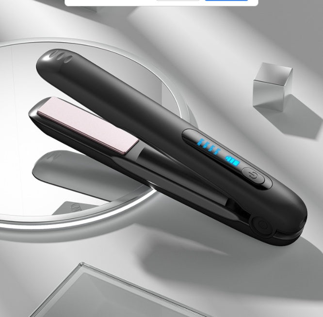 Portable Wireless Hair Straightener – 2-in-1 USB Curler