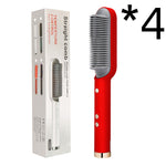 Dual-Purpose Hair Straightener & Curling Brush – Negative Ion Hot Comb