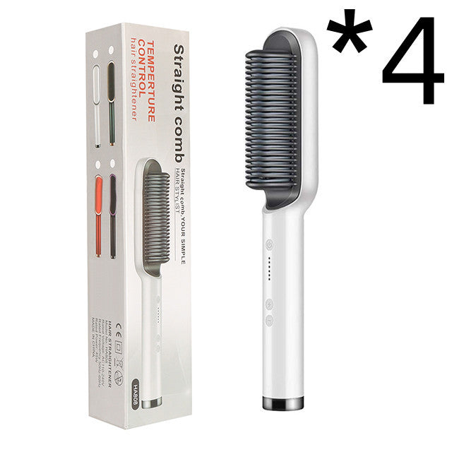 Dual-Purpose Hair Straightener & Curling Brush – Negative Ion Hot Comb