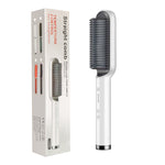 Dual-Purpose Hair Straightener & Curling Brush – Negative Ion Hot Comb