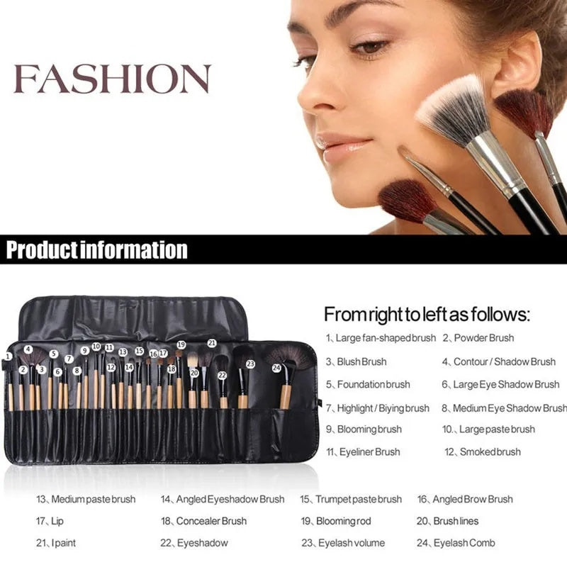 24 Pcs Makeup Brushes Set – Professional Beauty Tools with Gift Bag