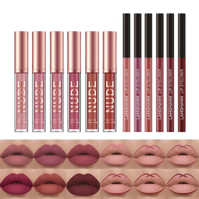 Lipstick & Lip Liner Set – 12 Pcs Matte, Waterproof, Perfect Makeup Gift