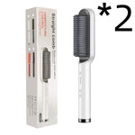Dual-Purpose Hair Straightener & Curling Brush – Negative Ion Hot Comb